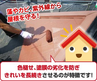 色褪せ、塗膜の劣化を防ぎきれいを長続きさせるのが特徴です!