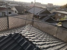 大屋根にスレート瓦設置