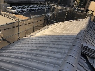 奈良のいぶし瓦屋根施工後