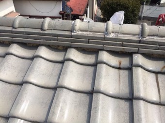 奈良市の瓦屋根の棟瓦点検