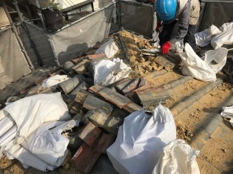 橿原市 応急処置済み 瓦撤去