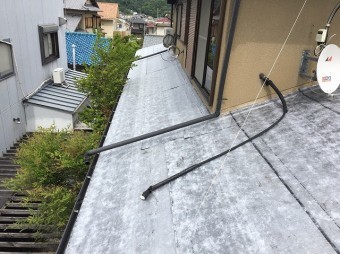下屋根防水紙設置後