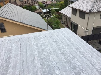上屋根防水紙設置後