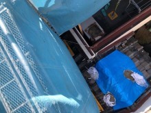 瓦屋根をシートで応急処置