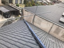 大屋根の喚起棟瓦設置