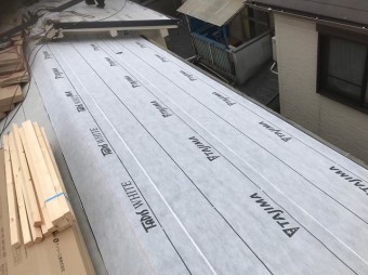 橿原市 ルーフィング 貼り付け