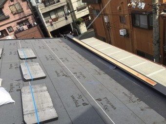 防水紙 貼り付け