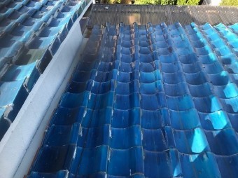 奈良市 長屋の釉薬瓦屋根 無料点検