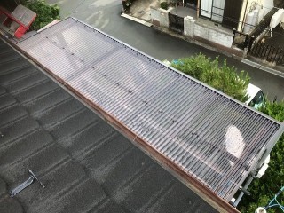 上牧町 塩ビ波板屋根 施工後