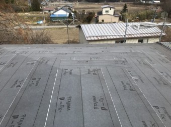 香芝 瓦棒葺き 防水紙貼り