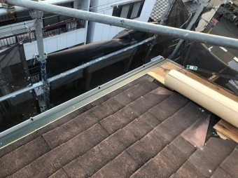 橿原市 スレート屋根 野地板設置