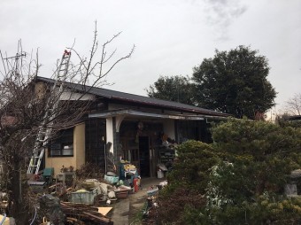 立平葺き完成の屋根