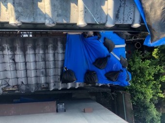 奈良市の雨漏りの下屋根の応急処置