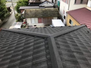 上牧町 和瓦屋根葺き替え 施工後