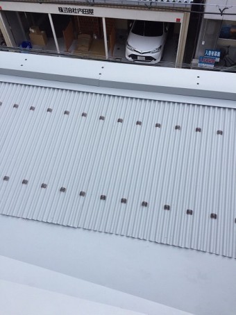 波板張り替えした屋根