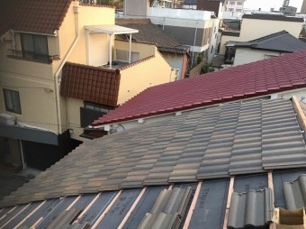スレート瓦設置