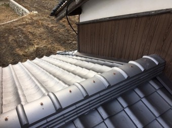 田原本町 下屋根 棟瓦設置