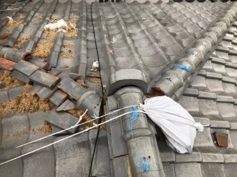 葛城市 雨漏り棟瓦 棟瓦撤去