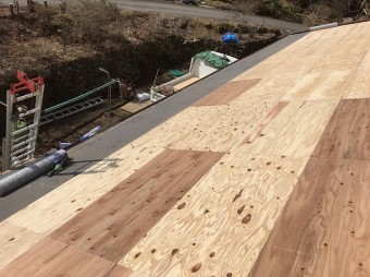 野地板設置の屋根の様子