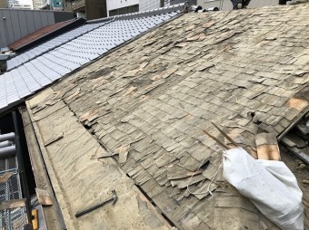 奈良市 瓦撤去 トントン葺き