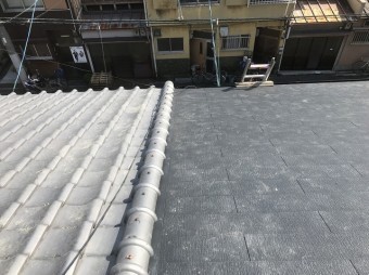 葺き替え完成の屋根