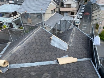 ルーフィングの設置開始