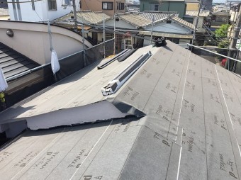 防水紙設置写真
