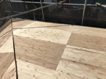 野地板の増し張り完成の様子