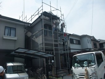 足場組立の様子