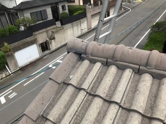 桜井市 モニエル瓦屋根 棟瓦施工前