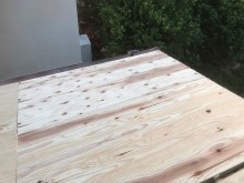 構造用合板で増し張り作業