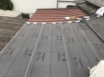 三宅町 防水シート設置