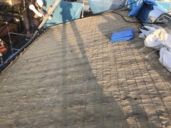 瓦撤去後の屋根