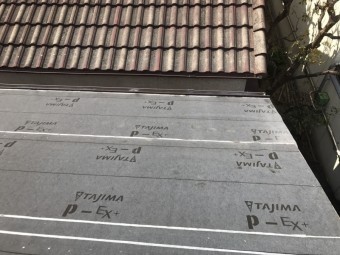 ルーフィング設置後の屋根
