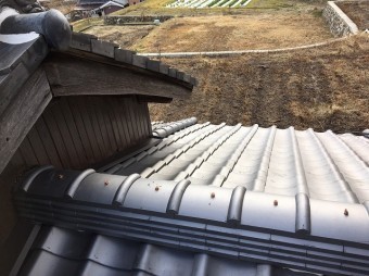 田原本町 下屋根 棟瓦設置