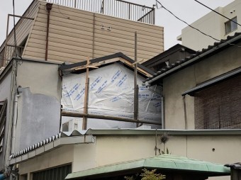 奈良市 リブ板張り 防水シート張り