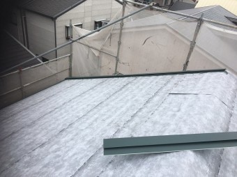 防水紙設置写真