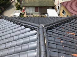 上牧町 和瓦屋根葺き替え 施工前
