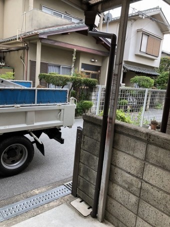 完成 カーポート 雨樋