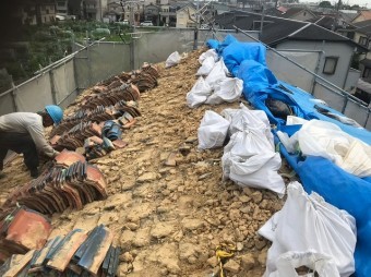大和郡山市 瓦撤去