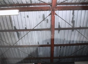 雨漏り部分の屋根裏