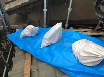 生駒市の下屋根の棟瓦点検