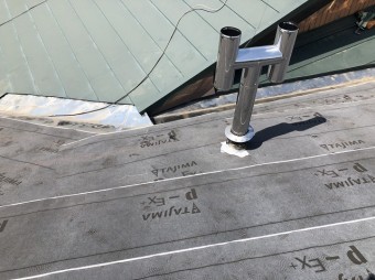 ルーフィングを設置した屋根