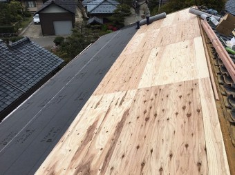 防水紙設置後写真
