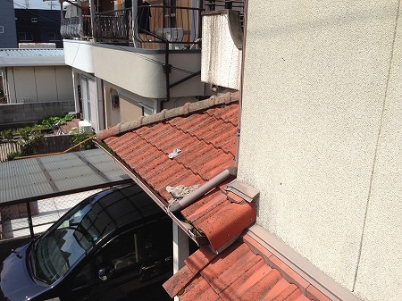 下屋根の劣化状況