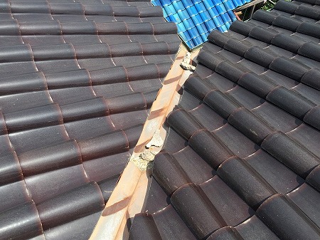 錆びた谷板金の状態