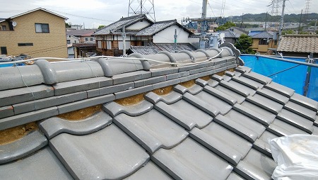 面戸漆喰剥がし完了