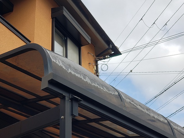奈良市の劣化したカーポート屋根の現調