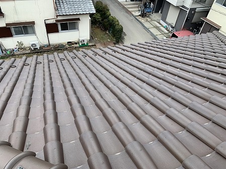 S型瓦屋根面の点検状況