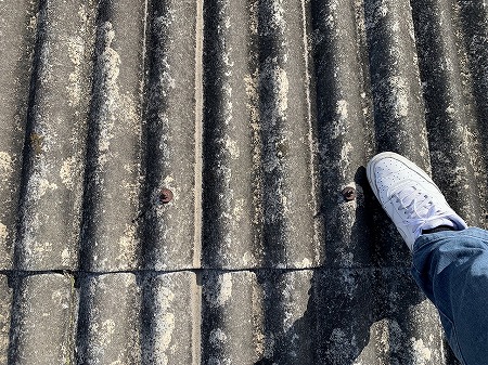 波型スレート表面こけ